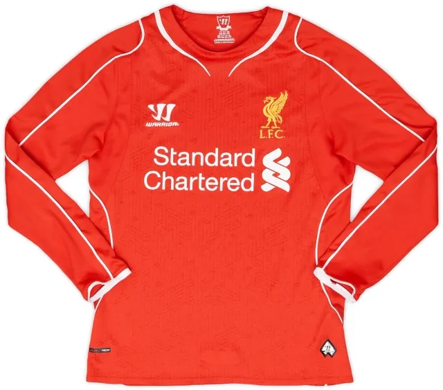 2014-15 Liverpool Home L/S Shirt - 8/10 - (M.Boys)