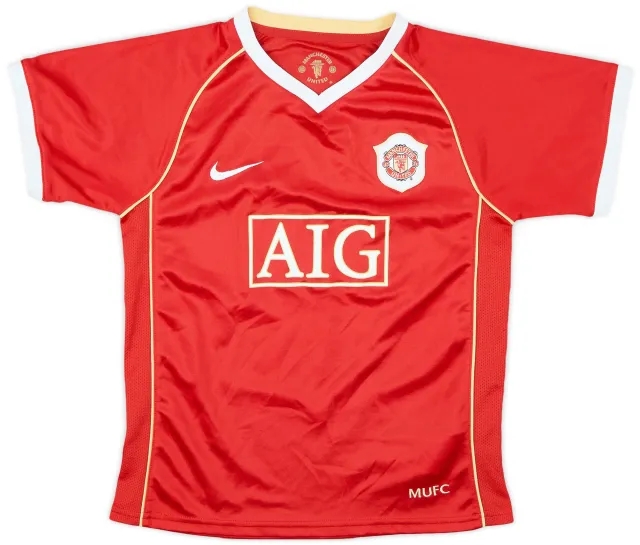 Nike 2006-07 Manchester United Home Shirt - 8/10 - (6-7 Years)