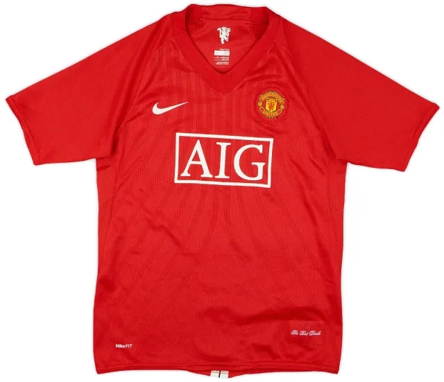 Nike 2007-09 Manchester United Home Shirt - 8/10 - (L.Boys)