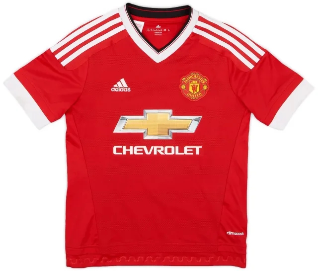 adidas 2015-16 Manchester United Home Shirt - 8/10 - (M.Boys)