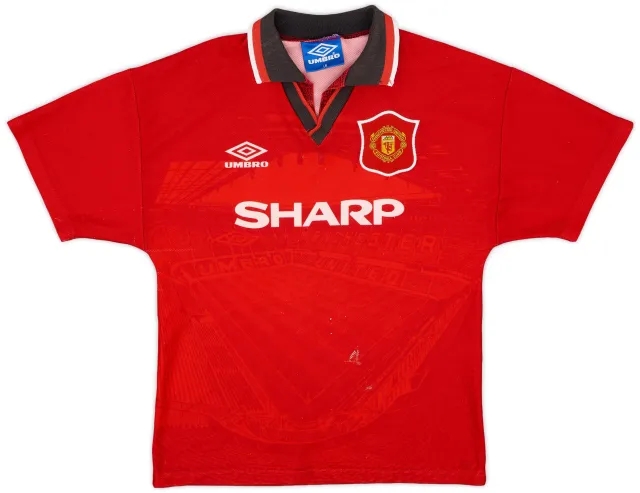 Umbro 1994-96 Manchester United Home Shirt - 6/10 - (L.Boys)