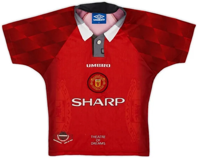 Umbro 1996-98 Manchester United Home Shirt - 8/10 - (S.Boys)