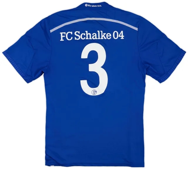adidas 2014-16 Schalke Player Issue Home Shirt #3 - 7/10 - (L)