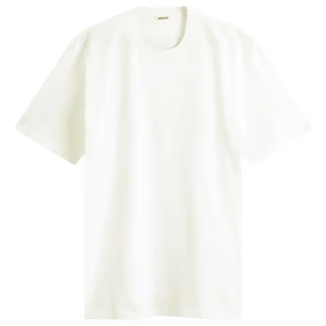 Auralee Men's Luster Plaiting T-Shirt Ivory Pistachio