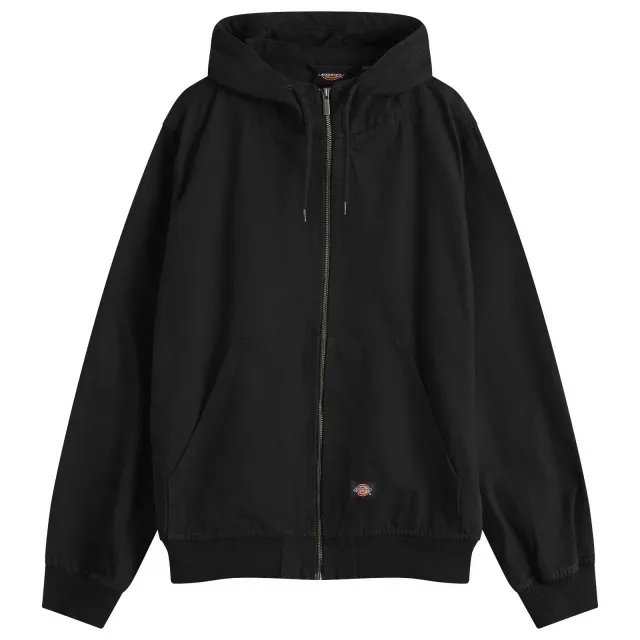 Dickies Duck Canvas Unlined Hooded Jacket In Washed Black