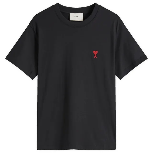 AMI Paris Men's Small Red ADC Classic T-Shirt Black