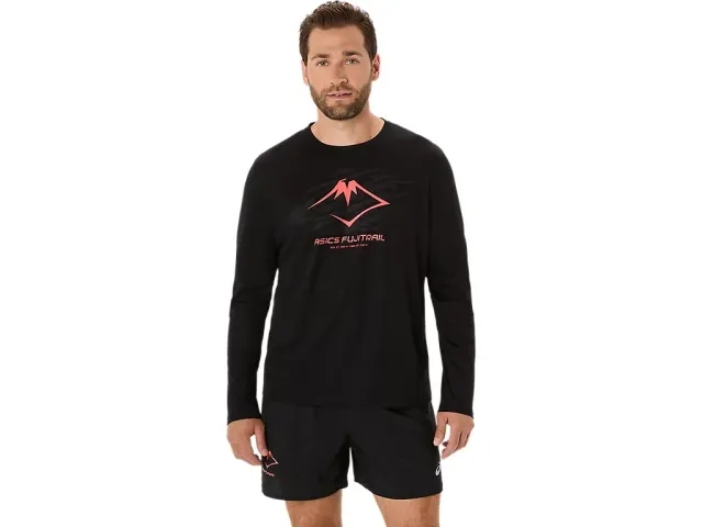 ASICS Fujitrail Logo Running Shirt Men - Black, Orange