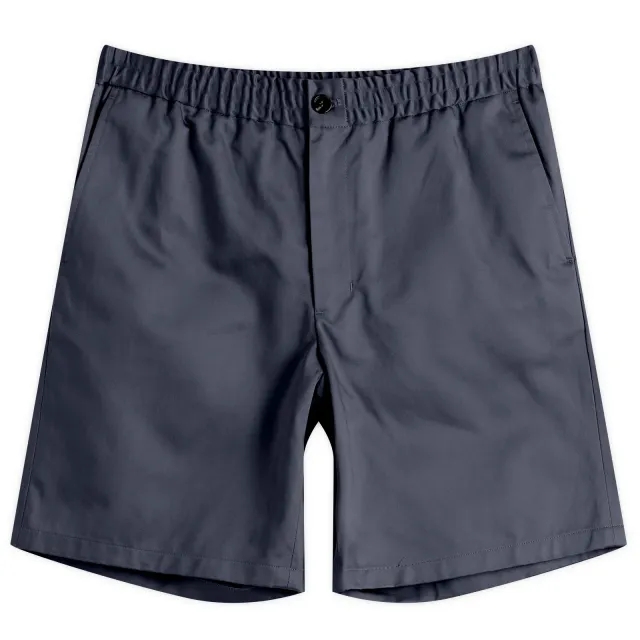 AMI Paris Men's Elasticated Waist Cotton Shorts Navy Blue