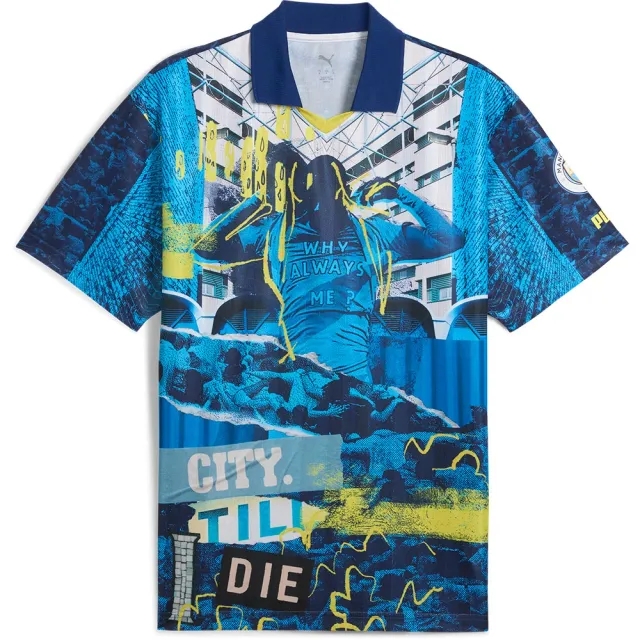 PUMA Manchester City Ftblnrgy+ Retro Jersey Men, Bright Aqua/Blazing Blue