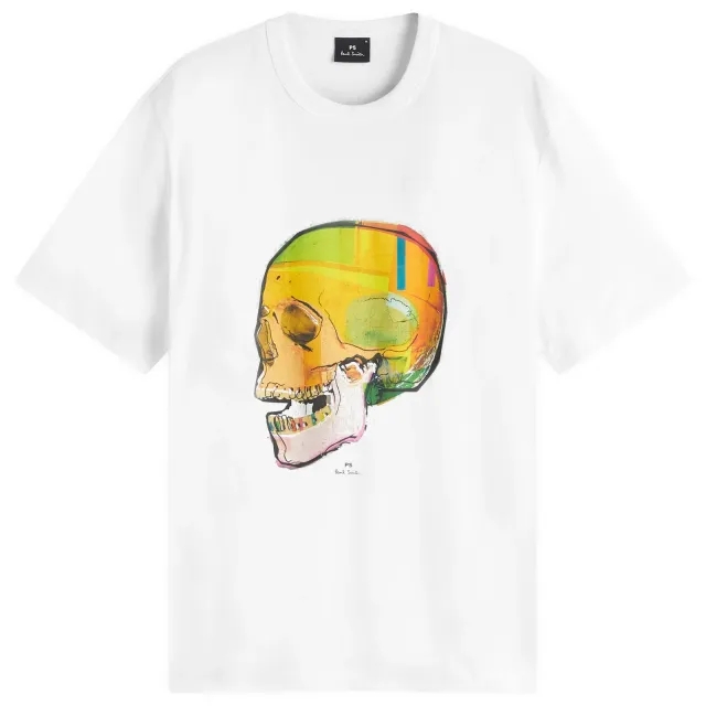 Paul Smith Men's Angled Skull T-Shirt White
