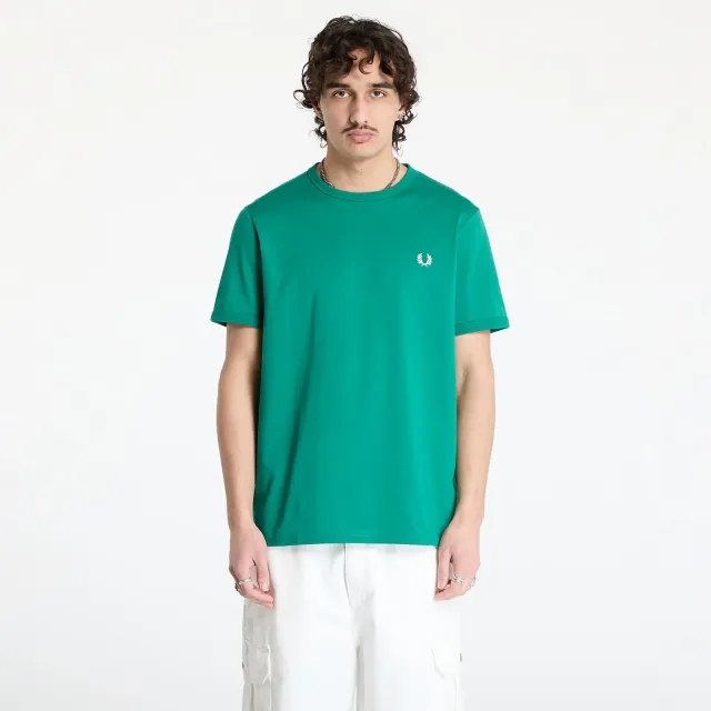 T-Shirt Fred Perry Ringer T-Shirt Label Green Xl