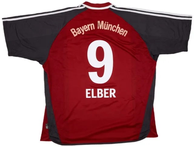 adidas 2001-02 Bayern Munich Home Shirt Elber #9 - 6/10 - (XXL)