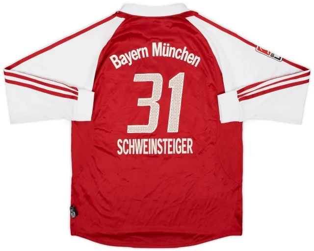 adidas 2003-04 Bayern Munich Home L/S Shirt Schweinsteiger #31 - 6/10 - (XL.Boys)