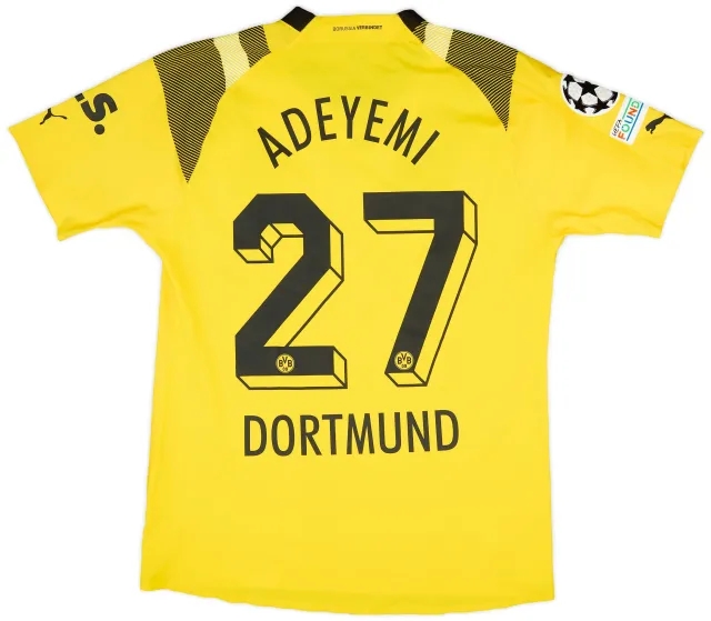 Puma 2022-23 Dortmund Match Issue Champions League Home Shirt Adeyemi #27