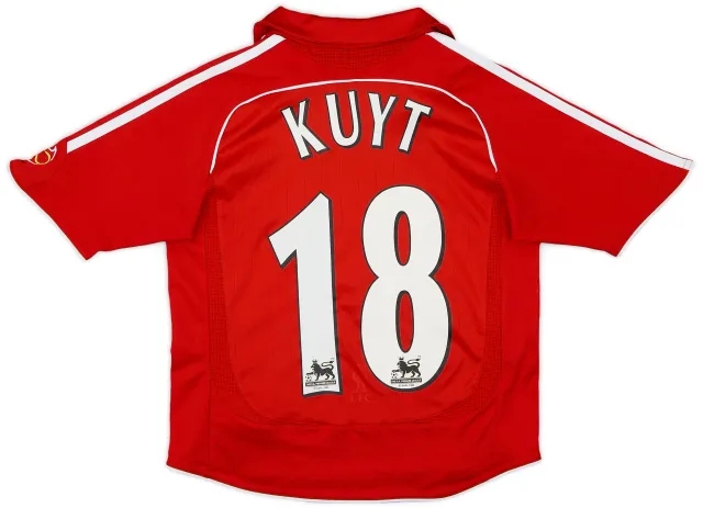 adidas 2006-08 Liverpool Home Shirt Kuyt #18 - 9/10 - (6-7 Years)