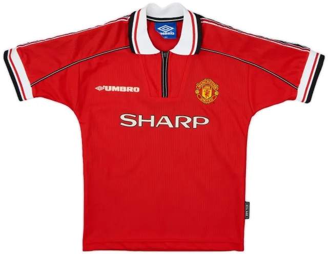 Umbro 1998-00 Manchester United Home Shirt - 9/10 - (M.Boys)