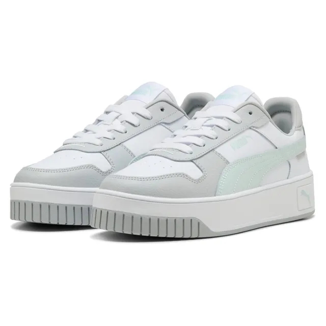 PUMA Carina Street Leather Platform Trainers, White/Multi