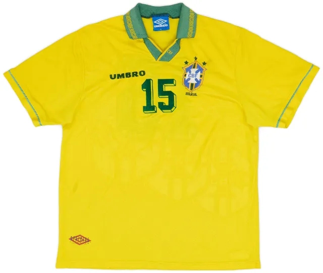 Umbro 1993-94 Brazil Home Shirt #15 - 6/10 - (XL)