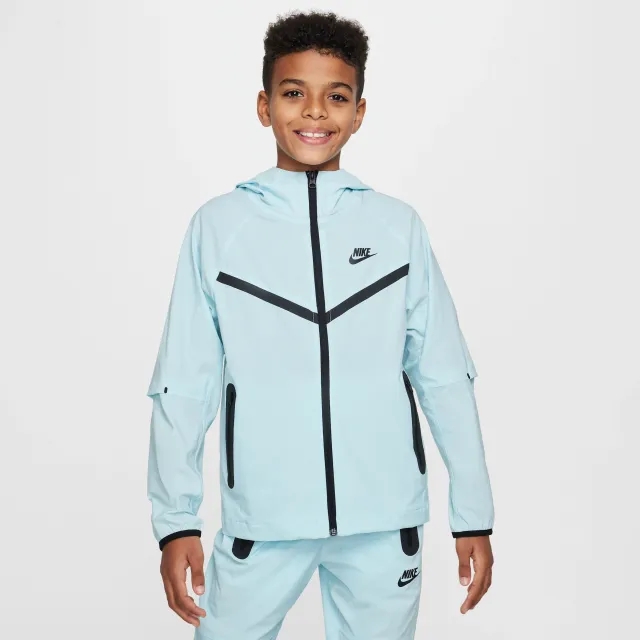 Nike Tech Older Kids' (Boys') Woven Jacket - Blue - Nylon/Elastane