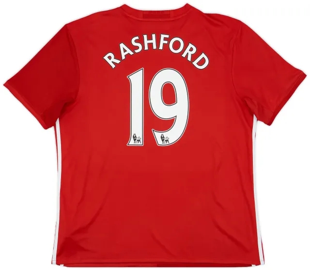 adidas 2016-17 Manchester United Home Shirt Rashford #19 - 6/10 - (XL)