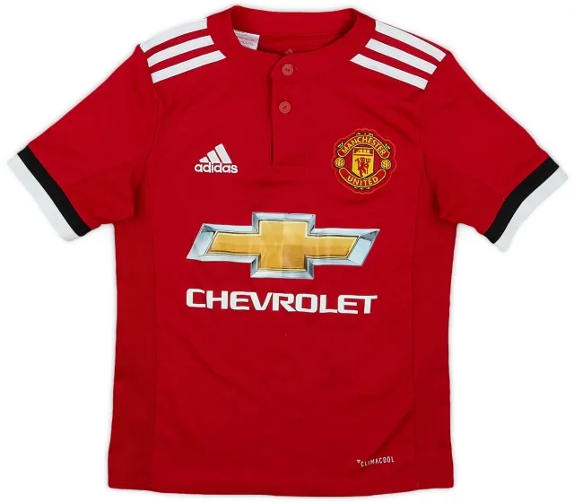 adidas 2017-18 Manchester United Home Shirt - 6/10 - (S.Boys)