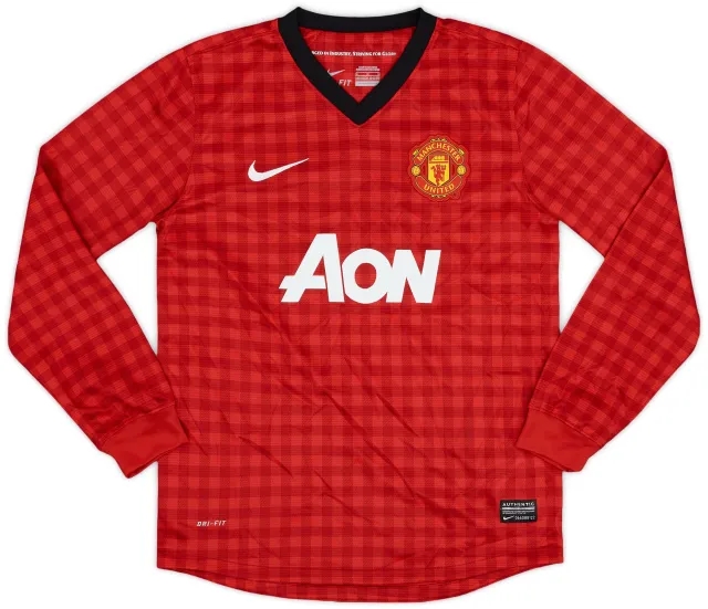 Nike 2012-13 Manchester United Home L/S Shirt - 9/10 - (M.Boys)