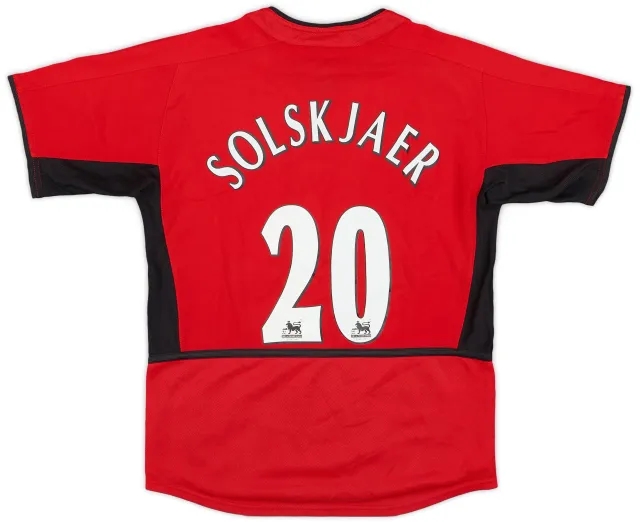 Nike 2002-04 Manchester United Home Shirt Solskjaer #20 - 7/10 - (S.Boys)