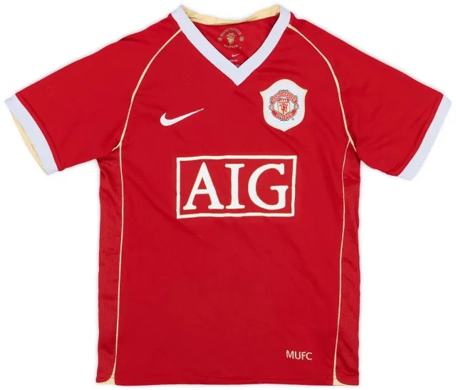 Nike 2006-07 Manchester United Home Shirt - 9/10 - (S.Boys)
