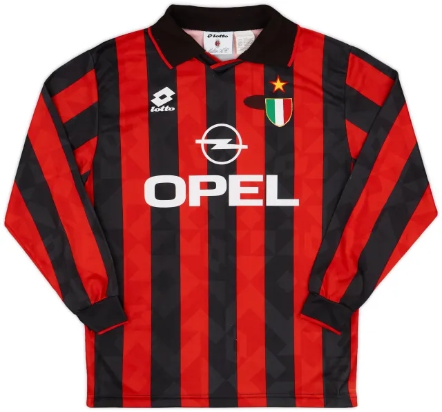 Lotto 1994-95 AC Milan Home L/S Shirt - 8/10 - (M)