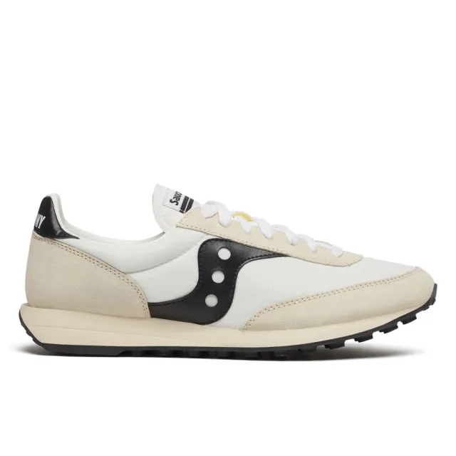 Saucony Trainer 80 Leather Blend Lace Up Trainers, White/Black