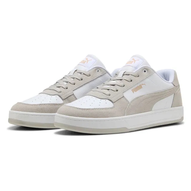 PUMA Caven 2.0 Mono Sneakers Unisex, White/Cool Light Grey/Gold