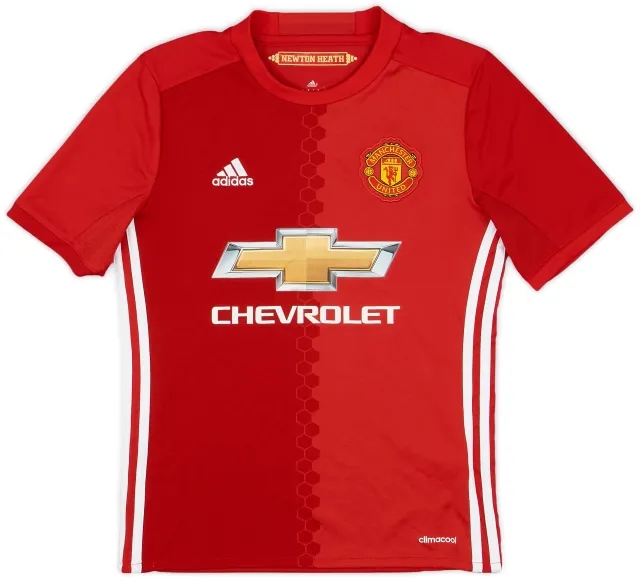 adidas 2016-17 Manchester United Home Shirt - 9/10 - (M.Boys)