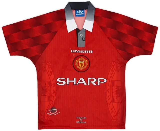 Umbro 1996-98 Manchester United Home Shirt - 7/10 - (Y)
