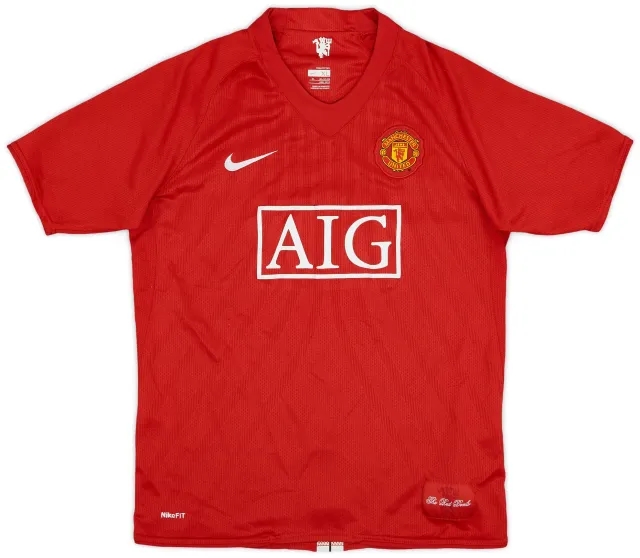 Nike 2007-09 Manchester United Home Shirt - 8/10 - (XL.Boys)