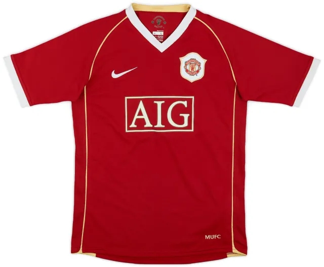 Nike 2007-09 Manchester United Home Shirt - 8/10 - (L.Boys)