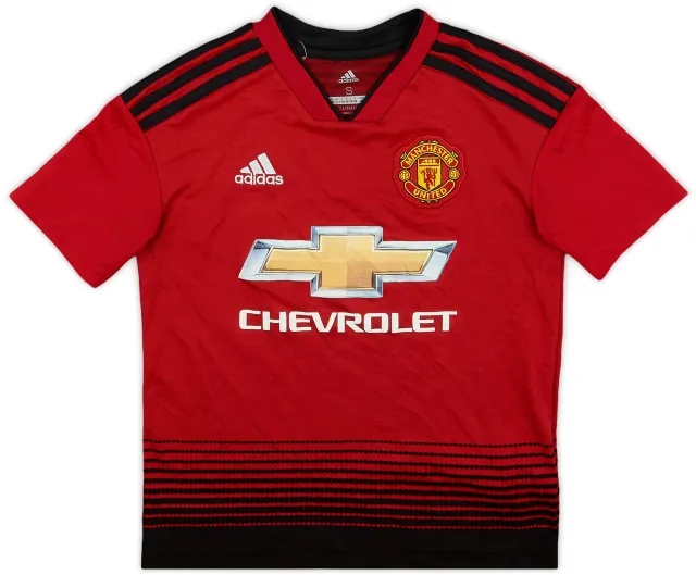adidas 2018-19 Manchester United Home Shirt - 9/10 - (S.Boys)