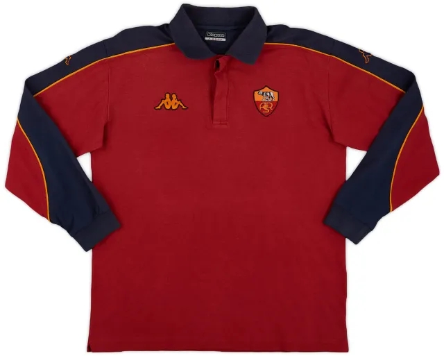 2000-01 Roma Kappa Polo L/S Shirt - 8/10 - (L)