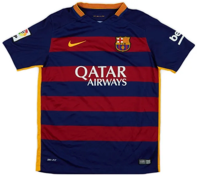 Nike 2015-16 Barcelona Home Shirt - 9/10 - (L.Boys)