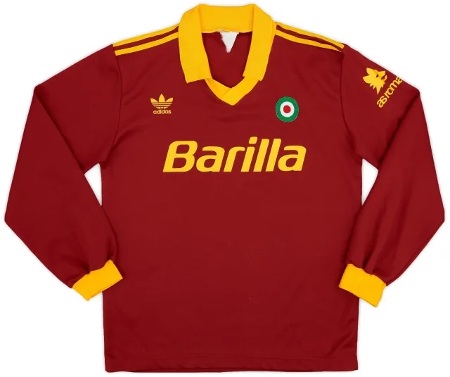 adidas 1991-92 Roma Home L/S Shirt - 7/10 - (S)
