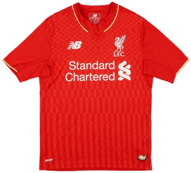 NewBalance 2015-16 Liverpool Home Shirt - 8/10 - (S.Boys)