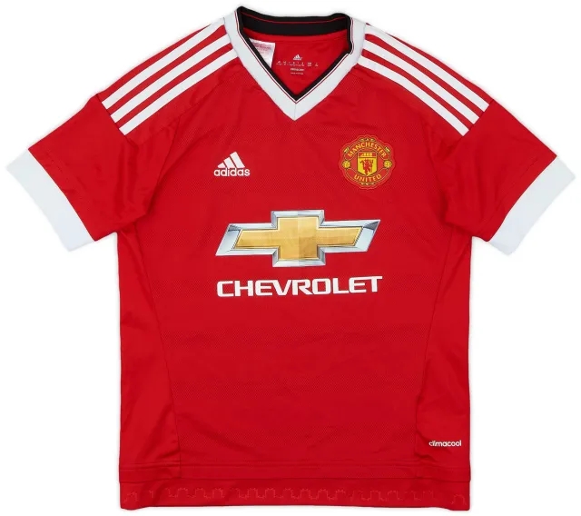 adidas 2015-16 Manchester United Home Shirt - 8/10 - (M.Boys)
