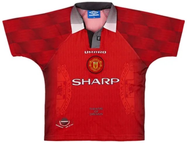 Umbro 1996-98 Manchester United Home Shirt - 7/10 - (L.Boys)