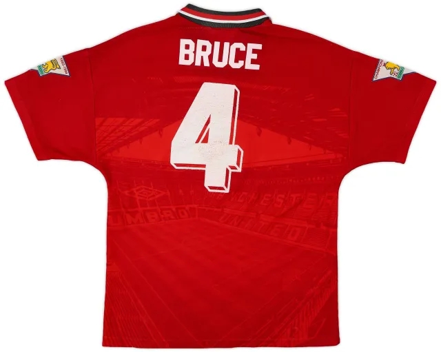 Umbro 1994-96 Manchester United Home Shirt Bruce #4 - 6/10 - (Y)