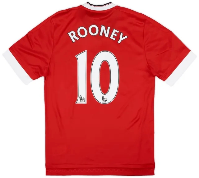 adidas 2015-16 Manchester United Player Issue Home Shirt Rooney #10 (M)