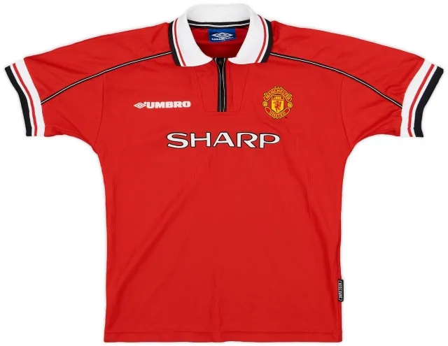 Umbro 1998-00 Manchester United Home Shirt - 8/10 - (L.Boys)
