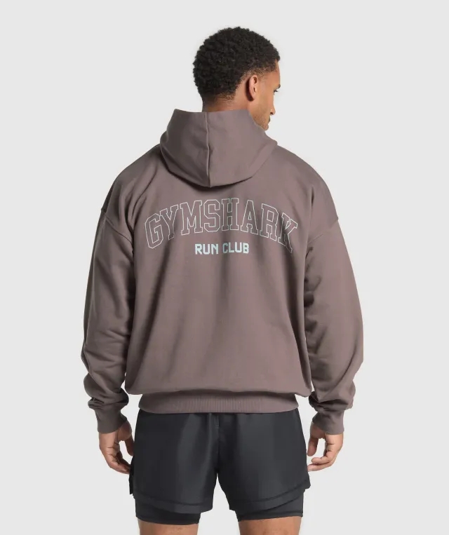 Gymshark Running Graphic Hoodie - Steel Purple