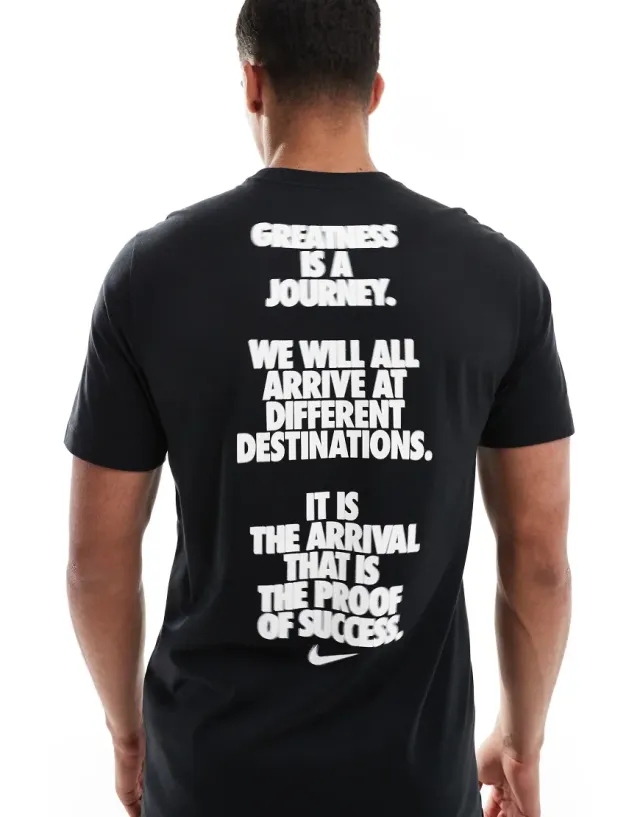Nike Training Dri-Fit Back Slogan T-Shirt In Black