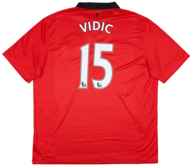 Nike 2013-14 Manchester United Home Shirt Vidic #15 - 8/10 - (XXL)