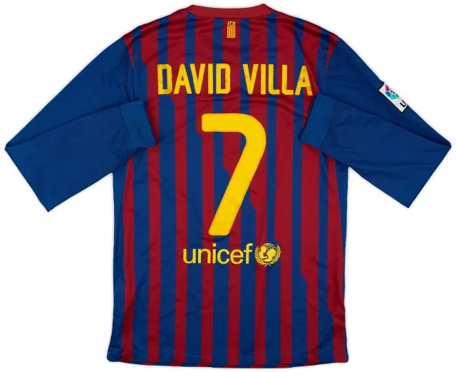 Nike 2011-12 Barcelona Home L/S Shirt David Villa #7 - 5/10 - (S)