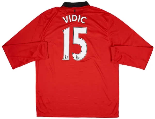 Nike 2013-14 Manchester United Home L/S Shirt Vidic #15 - 10/10 - (XL)